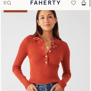 NWT Faherty Mikki polo sweater